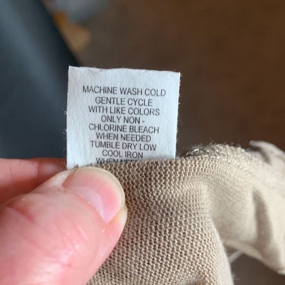 Rags & Couture Beige Open Front Cardigan Sweater L (H-009) - Picture 4 of 4